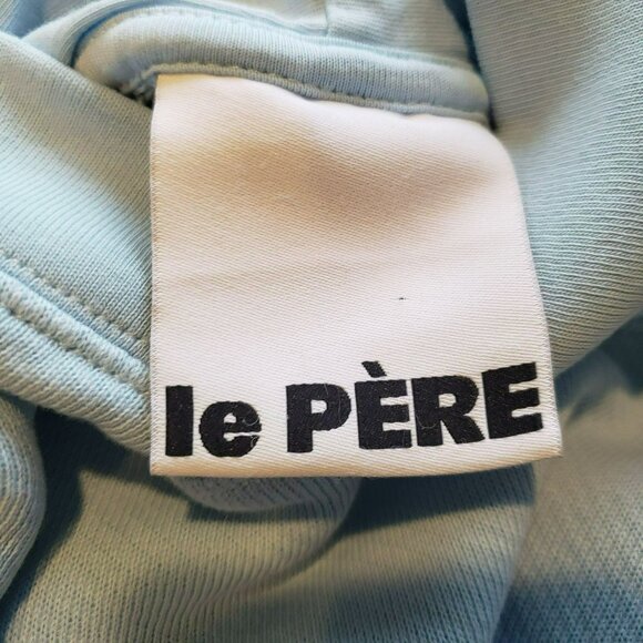 Le Pere Blue Heart Domo Hooded Sweatshirt Drawstring Hoodie Mens XS - Picture 3 of 10